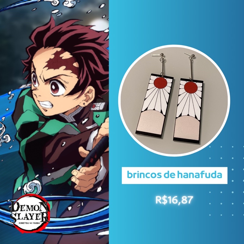 Brinco Kimetsu no Yaiba Demon Slayer Hanafuda Tanjiro Anime