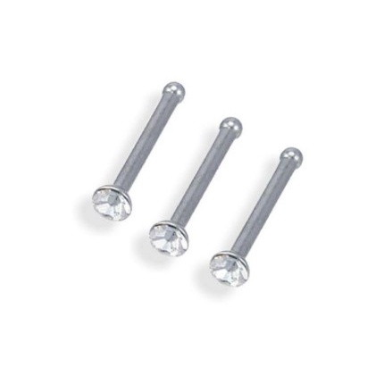 Piercing 3 Micro Ponto de Luz Reto Para Nariz