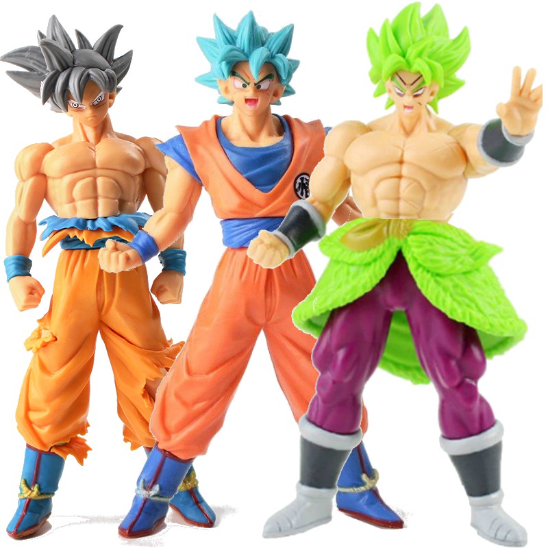 Goku Dragon Ball Z 3pçs Com Broly Action Figure Sem Base/03 //( Brinquedos e colecionáveis )