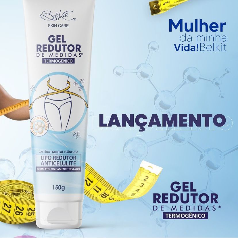 GEL REDUTOR DE MEDIDAS TERMOGÊNICO LIPOREDUTOR ANTICELULITE BELKIT 150g