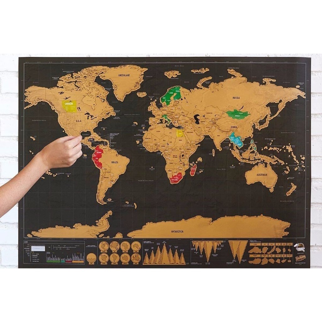 Mapa Do Mundo Mundi Raspadinha Mapa De Raspar 42x30cm | Shopee Brasil