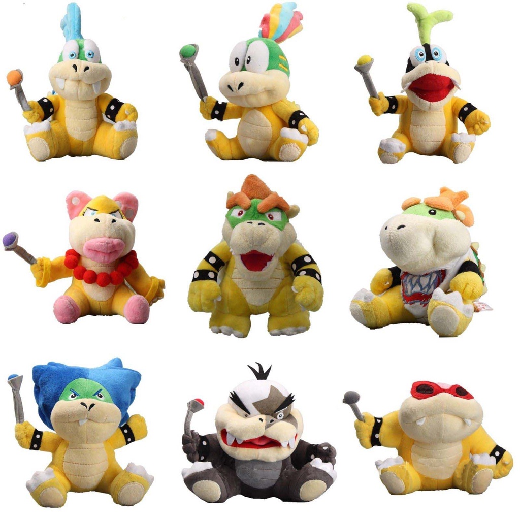 cute Koopalings Super Mario Bros 7" Koopa Plush Toy Stuffed Doll Kids