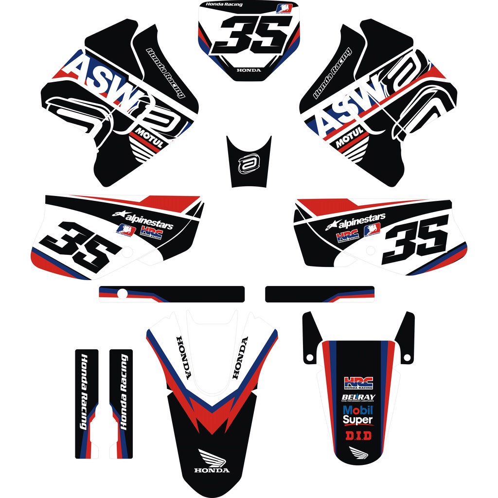 Kit Adesivo Moto Cross Trilha Xr 200 0,20mm - Preta e Branco