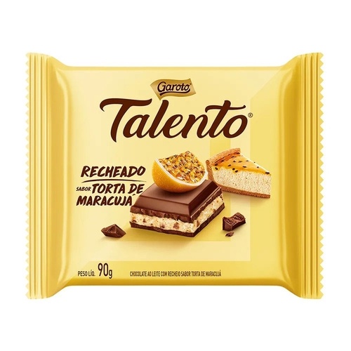 Chocolate Talento 90g Recheado Sabor Torta de Maracuja