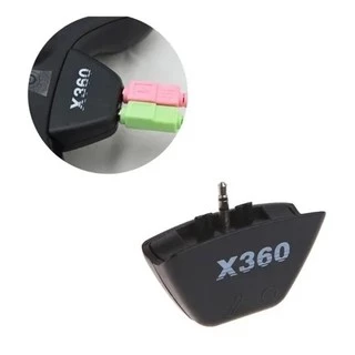 Adaptador Conversor Fone Ouvido & Mic P/ Controle Xbox 360 Cor Preto