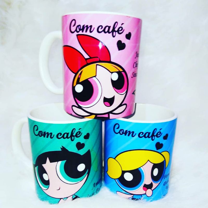 Caneca Xícara Porcelana Meninas Super Poderosas Sem Café Com Café 325ml ...