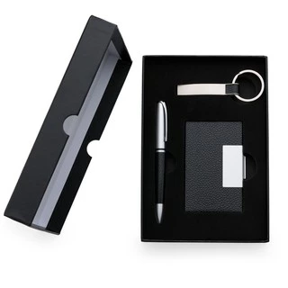 Kit Executivo 3 Peças Caneta Chaveiro Porta Cartão Personalizado