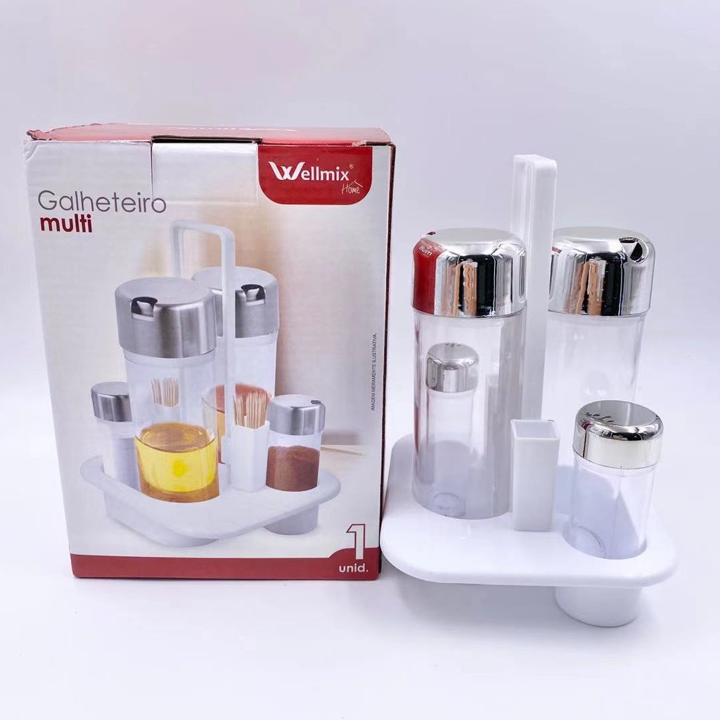 Galheteiro Multi Vidro Com Tampa Cromada Wellmix