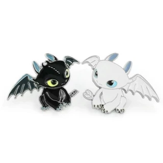 Como Treinar O Seu Dragão Broche Fúria Da Noite LightFury Decoração Saco Bonito Jóias