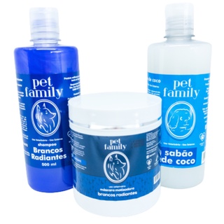 Combo Shampoo Para Cachorro Pre Lavagem e Clareador e Mascara Matizadora