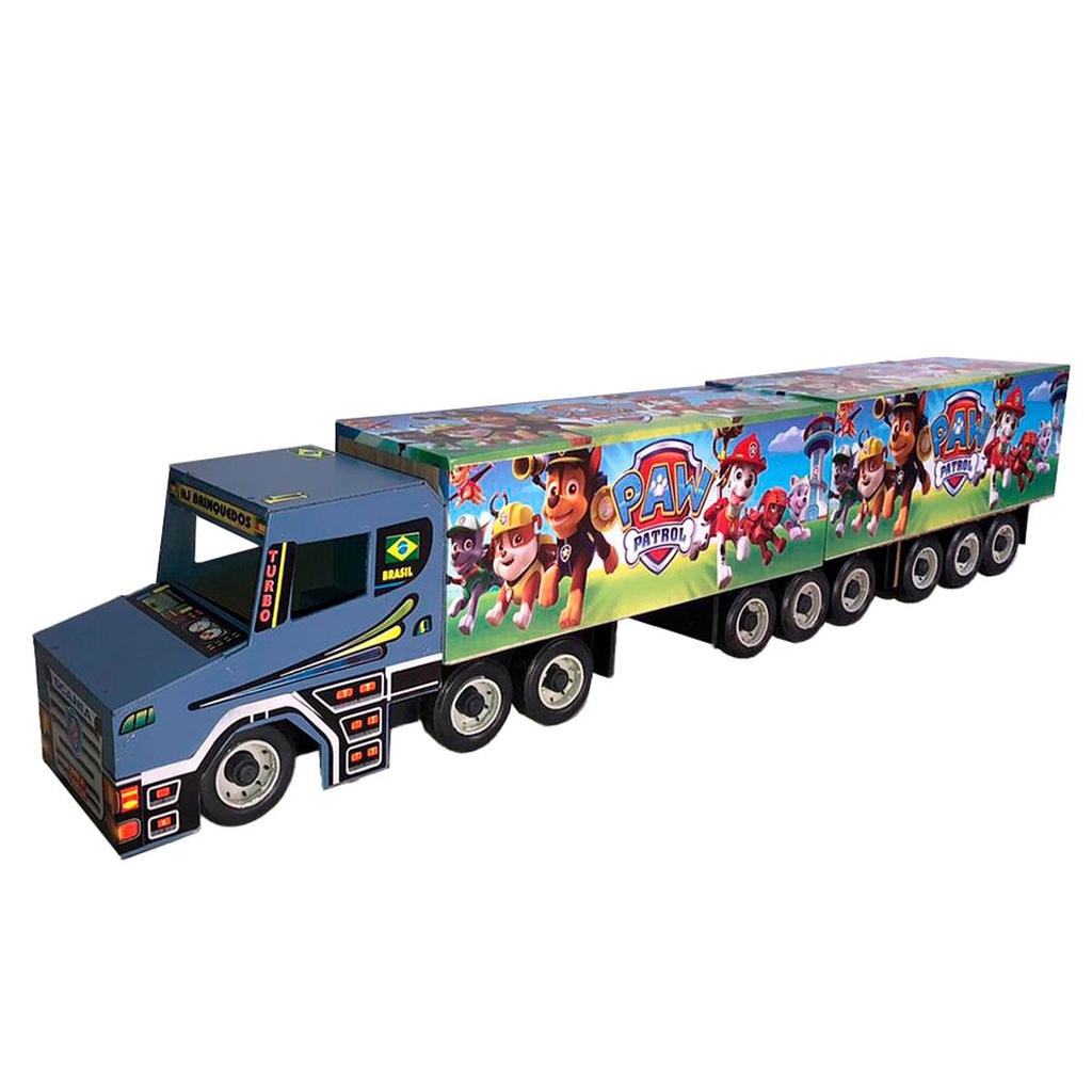Caminhão Infantil Carreta de Madeira MDF 9 eixos para Crianças ...
