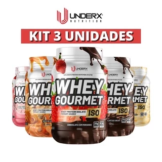 KIT 3 Whey Protein Gourmet Isolado UnderX 2.7KG