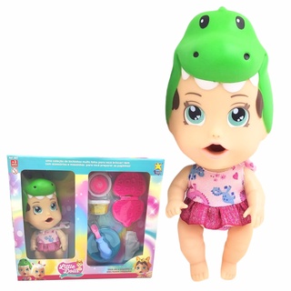 Boneca Little Dolls Bichinhos Brinquedo Bebê Come Papinha Faz Caquinha Dinossauro