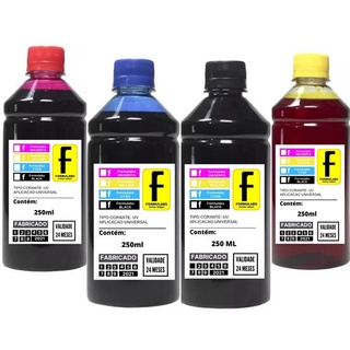 Kit 1 Litro Refil De Tinta Impressoras L3250 L3150 L355 L365 L375 L465 L575 - 4x250ml