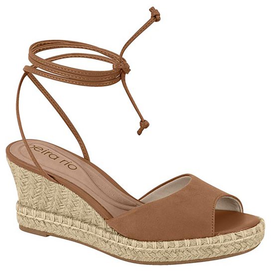 Sandália anabela espadrille hot sale beira rio corda