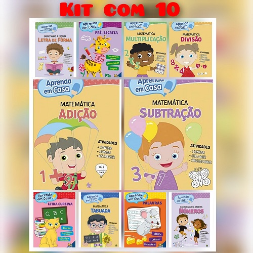 Kit 10 Livros Em Atividades Aprenda Em Casa | Shopee Brasil