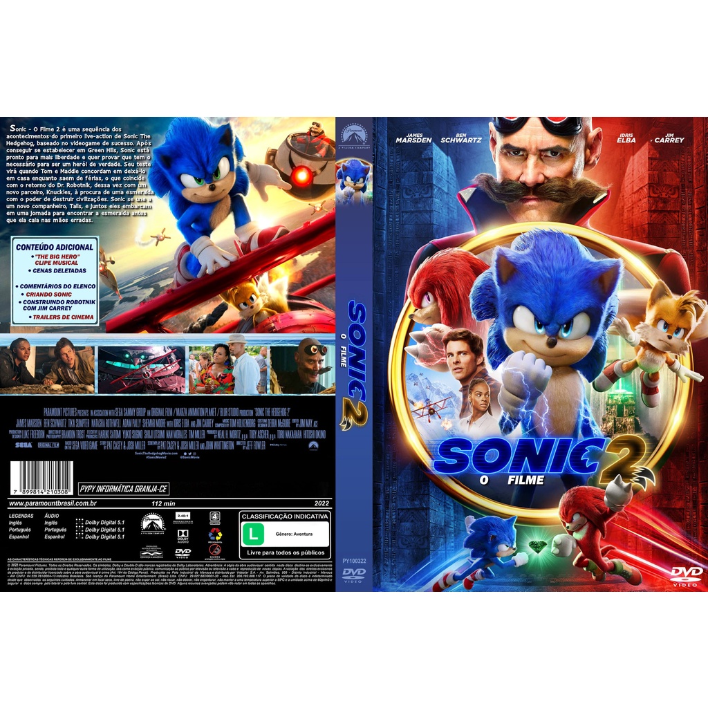 Blu-Ray - Sonic 2: O Filme (Com Luva)