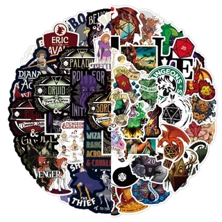 Stickers A Prova d'Água D&D/Caverna do Dragão (Até 100 Stickers Aleatórios)