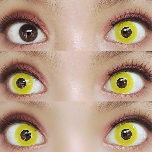 Lente de Contato Crazy Lens Amarelo Yellow Halloween