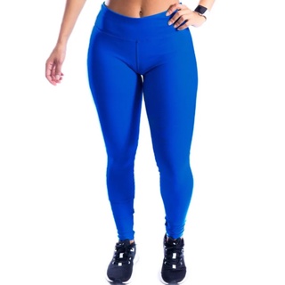 Calça Legging Academia Caminhada Feminina Lisa Sem Transparência Levanta  Bubum Moda fitness Gênero:feminino;Cor:Azul;Tam