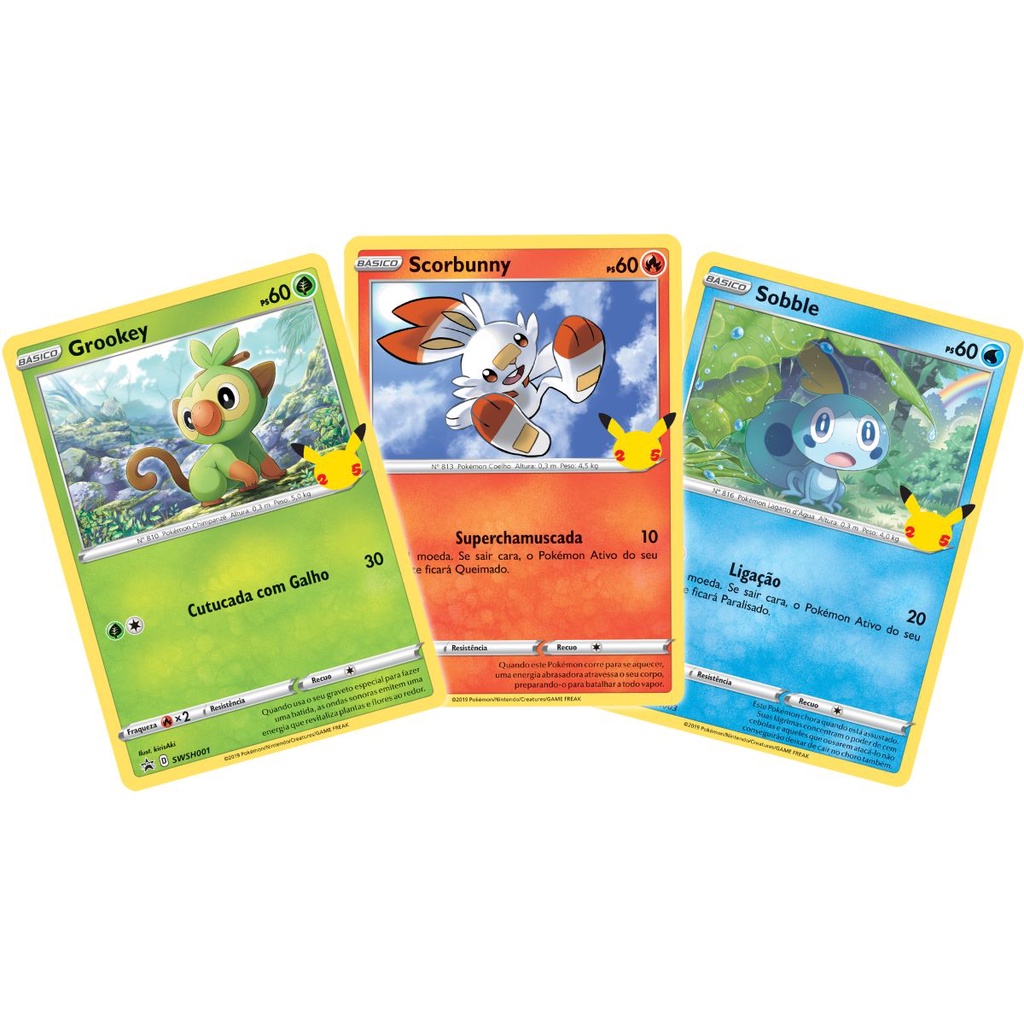 Jogo de Cartas Pokemon Blister Gigante Parceiros Iniciais 15 Cartas