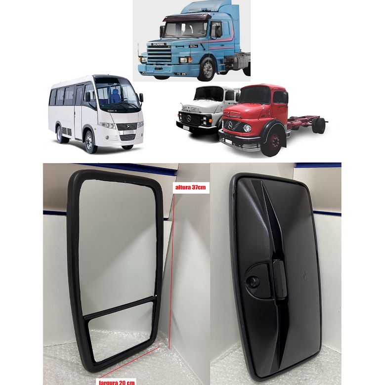 Retrovisor Universal Grande Ônibus Caminhão volvo VW Bipartido