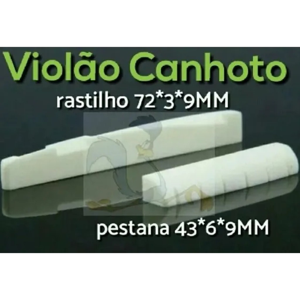 Rastilho e pestana de osso moldado para violao canhoto