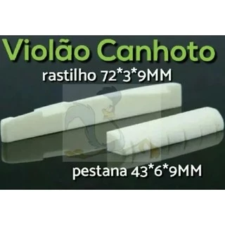 Rastilho e pestana de osso moldado para violao canhoto