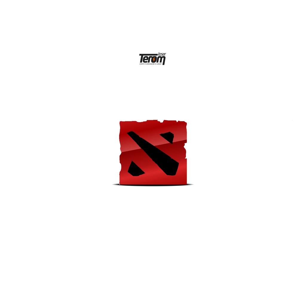 Placa de Mesa Dota 2 Simbolo Jogo Decoração MDF Acrílico Espelhado 12x12cm