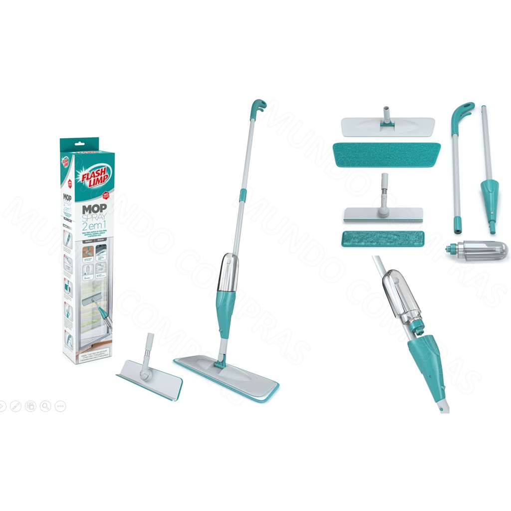 Mop Spray Limpa Vidros 2 Em 1 Flash Limp Com Reservatório Original