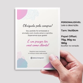 50 ou 100 Carta de Agradecimento ao Cliente Personalizável Cartão Unbox 10x14 Flyer, Panfleto para unbox, ecommerce, empresa e loja