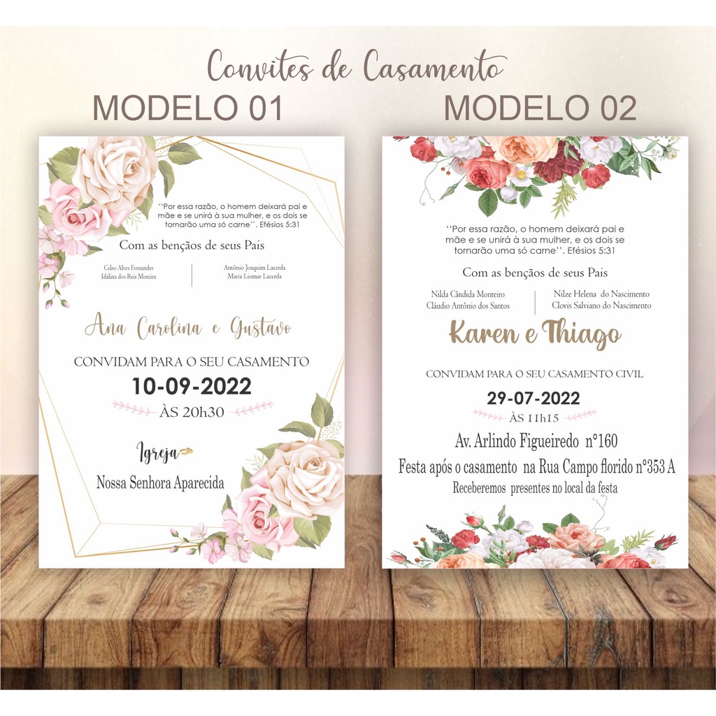 Convite Casamento Civil Floral Convite De Casamento