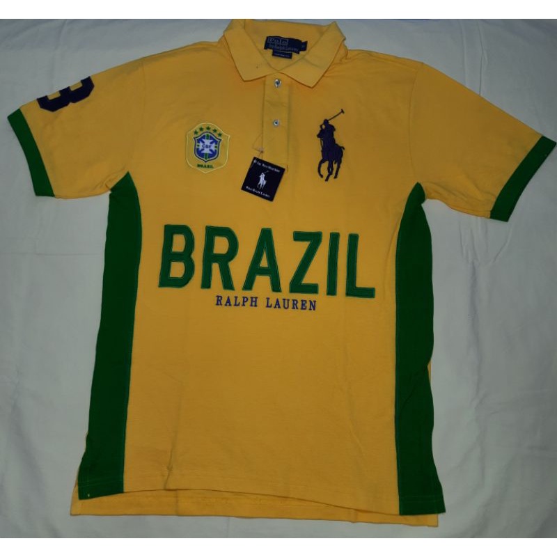 Camisa Polo Ralph Lauren Brasil Amarela - Compre Agora