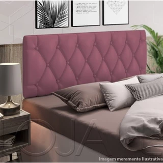 Cabeceira Painel Estofada Casal 1,60 Dobrável Cama box Queen Pari Rosa