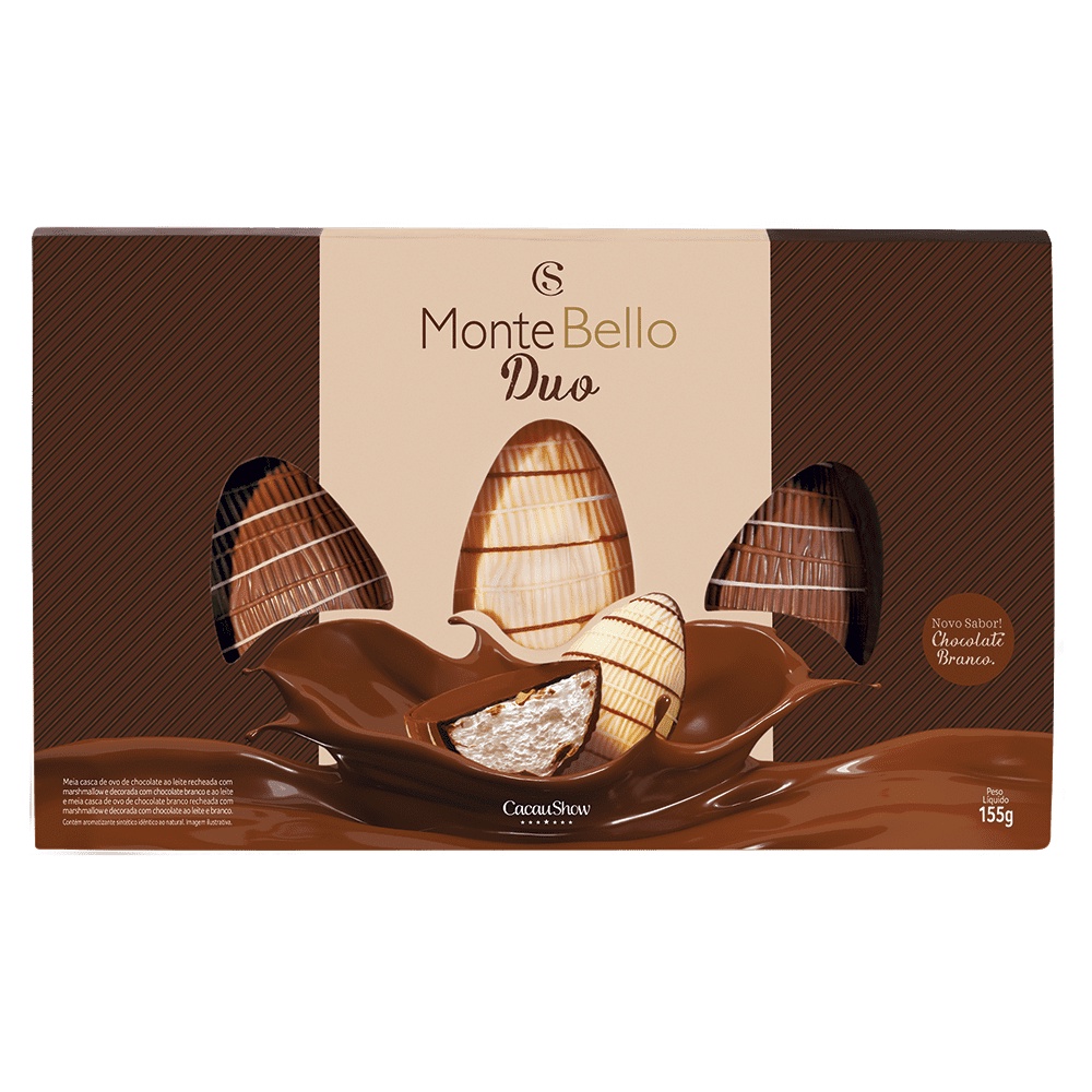 Ovo De Páscoa Montebello Duo Com Marshmallow Cacau Show 155g | Shopee