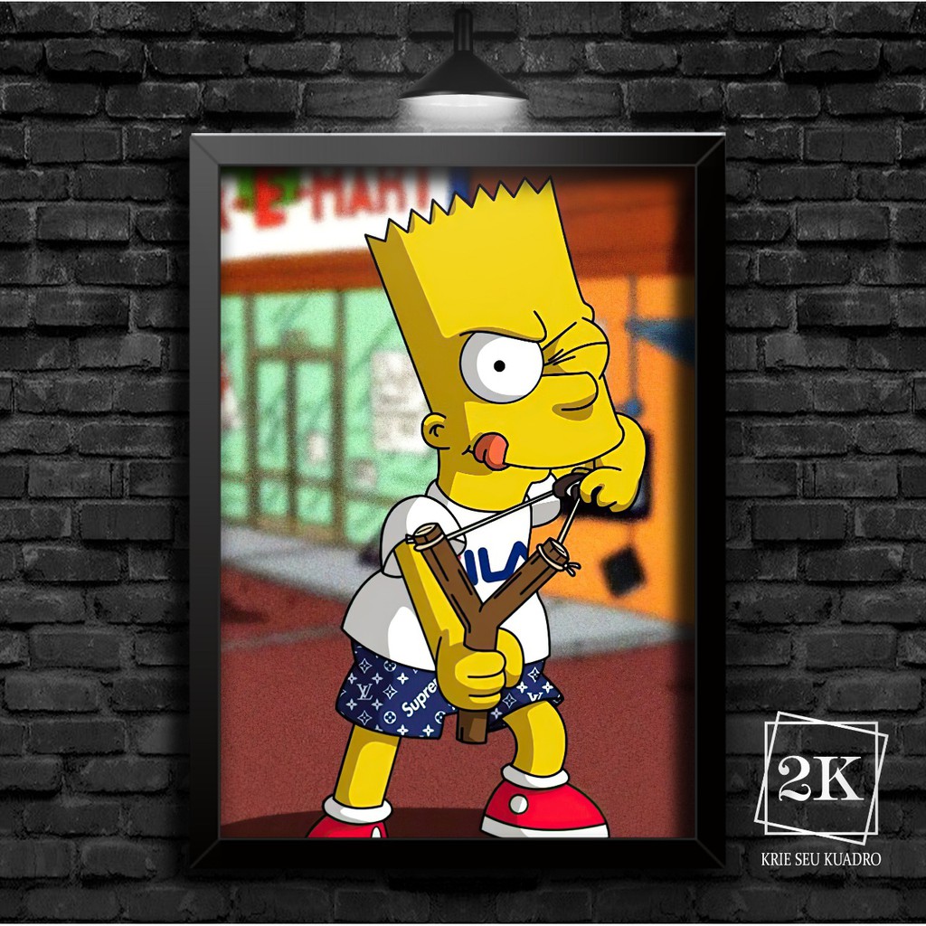 QUADRO DECORATIVO - BART COM O ESTILINGUE NA MÃO - THE SIMPSONS - FAMÍLIA  SIMPSONS - DESENHO - SÉRIES E FILMES – GEEKS - MODERNIDADE E ESTILO -  DESENHOS ANIMADOS - CARTOON - AMARELO - COLORIDO | Shopee Brasil