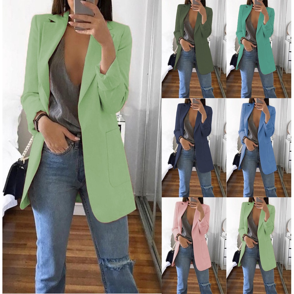 Blazer feminino, Blazer de alfaiataria, Blazer verde feminino - R$399,90