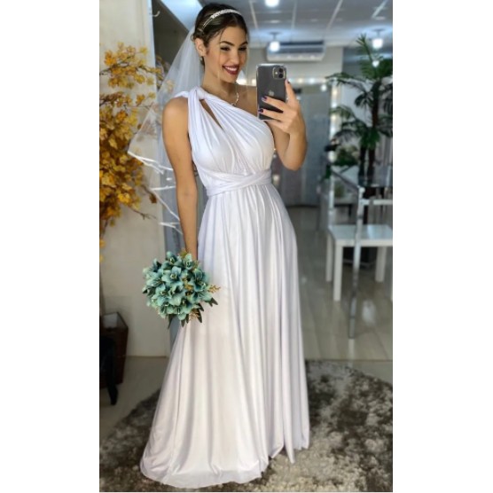 Vestido longo para 2024 casamento no cartório