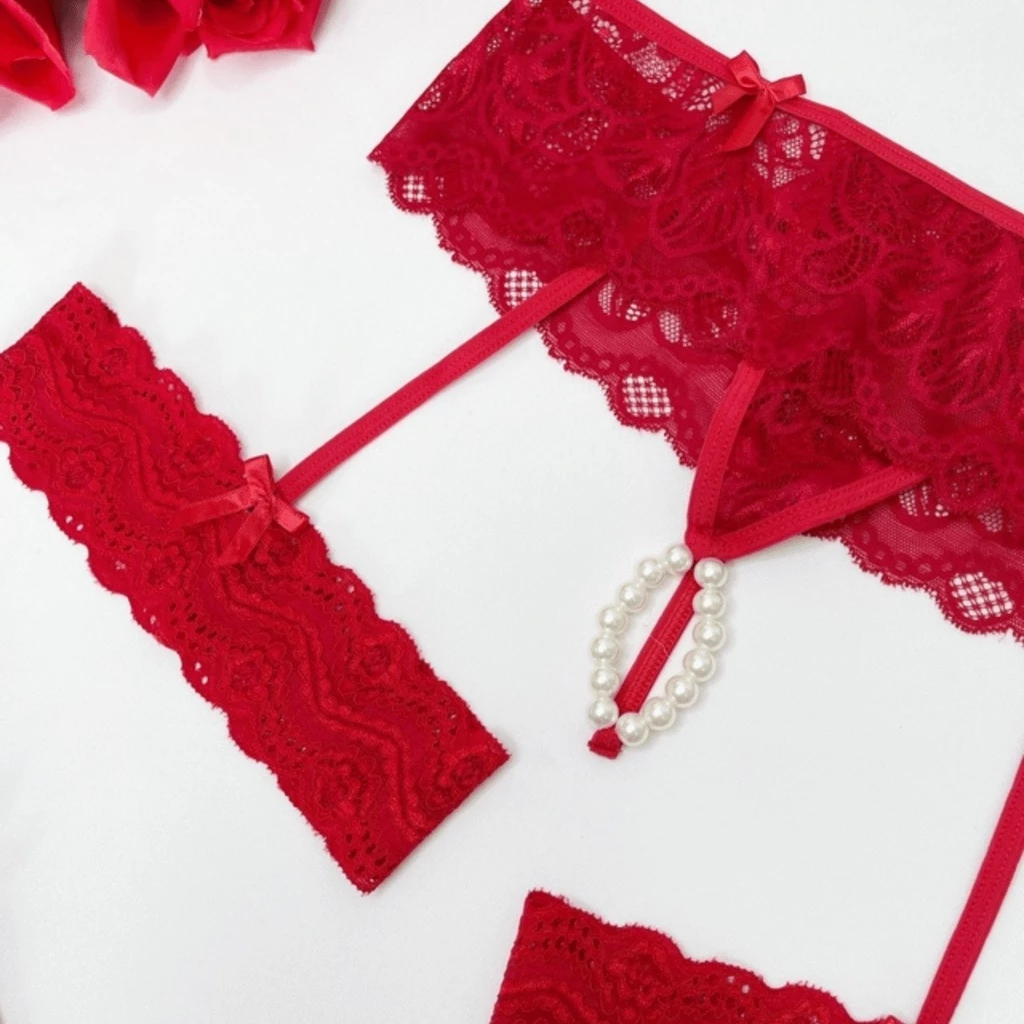 Braga Tailandesa con Liga Persex Cinta Liga Sexy con Perlas Eróticas