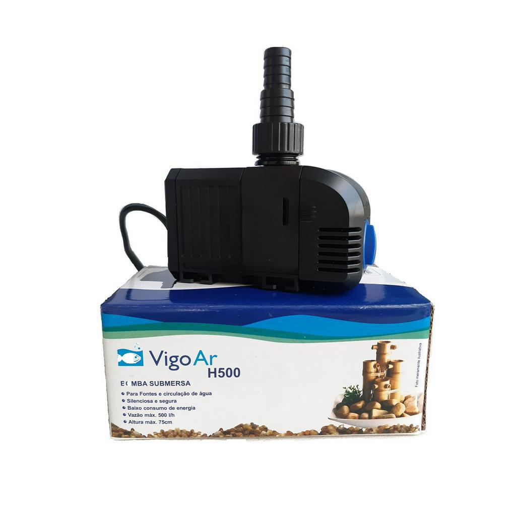 Bomba Submersa Fonte H500 VigoAr Cascata Aquario Oxigena