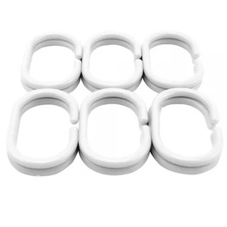 COM OFERTA Argolas Ganchos Para Cortina De Banheiro Clink 12 Unidades