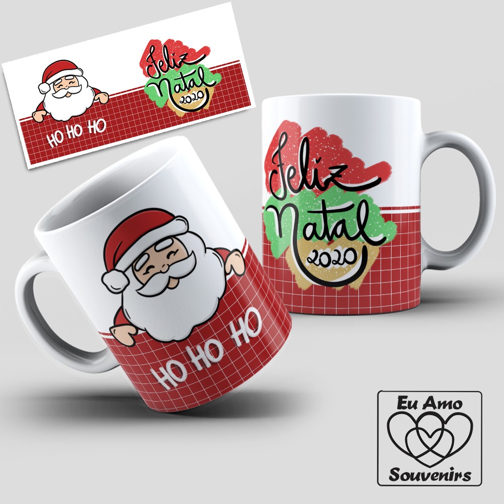 Caneca Ho Ho Ho Feliz Natal - Mai Personalizados