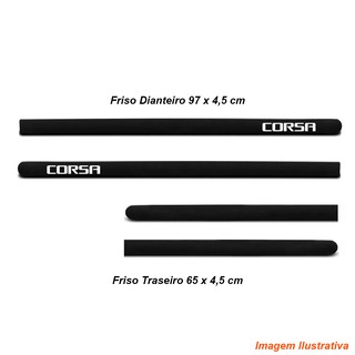 Jogo Kit Friso Proteção Faixa Lateral Borrachão Corsa Modelo