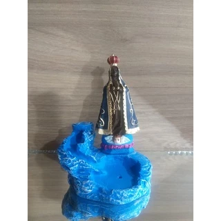 Incensário Cascata Com N. Sra. Aparecida 12cm Em Resina