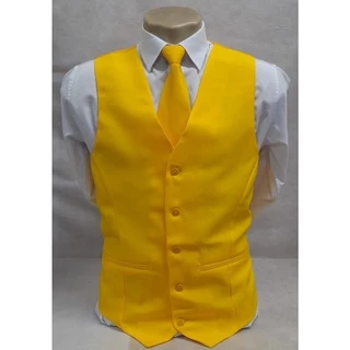 Colete Social Adulto - Amarelo Claro Fosco em Oxford - COD: LM913