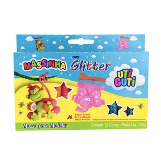 Massinha de Modelar Com Glitter UTI GUTI c/ 12 Cores