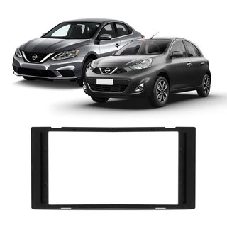 Moldura 2 Din - Nissan March Até 2018 / Versa Até 2019 / Sentra SL 2014 até 2017 / Frontier 2010 até 2015 Japonês/Chinês
