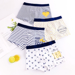 4 Peças Roupa Íntima Infantil Puro Algodão Cuecas Boxer Bebê Shorts Médio  Grande Crianças Briefs