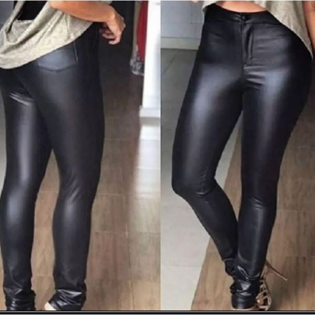 Calça Legging Disco Hot Pants Cintura Alta Bolso Estilo Juju