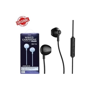Fone De Ouvido Intra-Auricular Original Remax Rm-711 Com Fio De 3,5mm Aux / Headset / Música